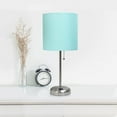 thumbnail image 2 of Mod Lighting and Decor Stick Table Lamps with Round Shades - 19.5" - Aqua Blue - Set of 2, 2 of 9