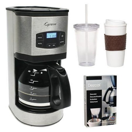 Capresso 49405 SG120 12-Cup Stainless Steel Coffee Maker + Coffee Mug & Iced Beverage Cup ...