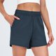 thumbnail image 4 of pantalones cortos de mujer SCZ verano cómodo elástico cintura alta con bolsillos azul marino 2xl, 4 of 8