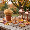 thumbnail image 5 of Autumn Stemless Glass Fall Clear Drinking Tumbler Thanksgiving Squirrel Pumpkin Maple Leaf Printed Table Drinkware for Juice Beverages for Home Dinner Party Gathering, 5 of 5