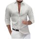 thumbnail image 2 of Blusa y camisa de manga larga con cuello vuelto para hombre, estilo casual, con botones de lunares, de poliéster., 2 of 6