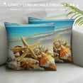 thumbnail image 3 of Nawypu  Nautical Coastal Decor Pillow Covers Starfish/Seashell/Sand/Conch/Beach House Decorative Cushion Covers 18 x 18 Inch Sea Theme Home Decorative Pillowcases,, 3 of 5