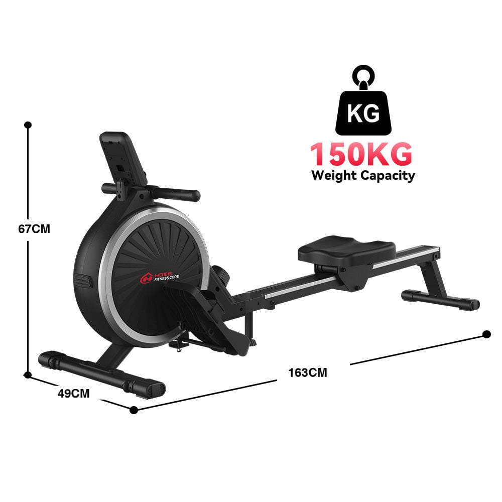 Magnetic Rowing Machine for Home Workout, 16 Level Adjustable Resistance with LCD Monitor 330 lbs Weight Capacity