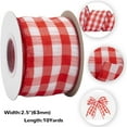 thumbnail image 5 of Joycrosso 2-1/2 Inch Bubbled Check Ribbon, 10 Yards Red and White Wired Edge Ribbon for Gift Wrapping, Crafts, Wreaths, Garlands, Weddings and Christmas, 5 of 6