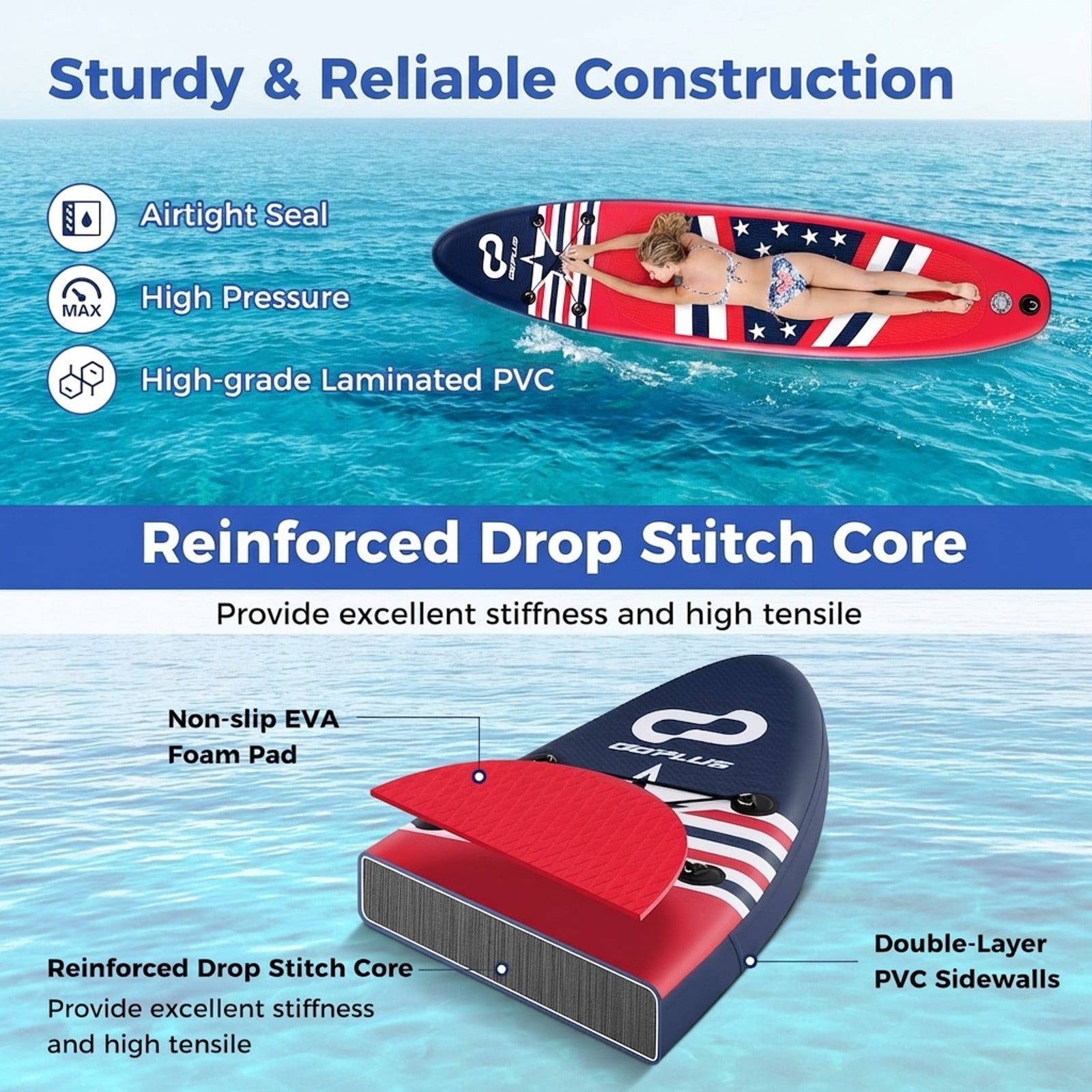 Airfind Inflatable Paddle Board with Fin and Backpack-B
