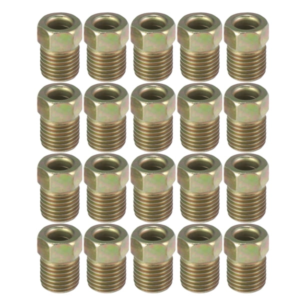 20 Piezas 3/8 Pulgadas-24 Roscas Latón Freno Línea Tuerca Accesorios para Coche
