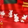 thumbnail image 4 of Mightlink 2/3Pcs Rabbit Figures Vivid Expression Decorative Resin Miniature Cute Chinese New Year Rabbit Zodiac Ornaments for Office, 4 of 7