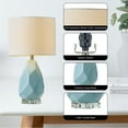 thumbnail image 3 of Maxax 23" Coastal Ceramic Table Lamp, Blue Modern Nightstand Lamps with Crystal Base Decor for Living Room Bedroom, 3 of 5