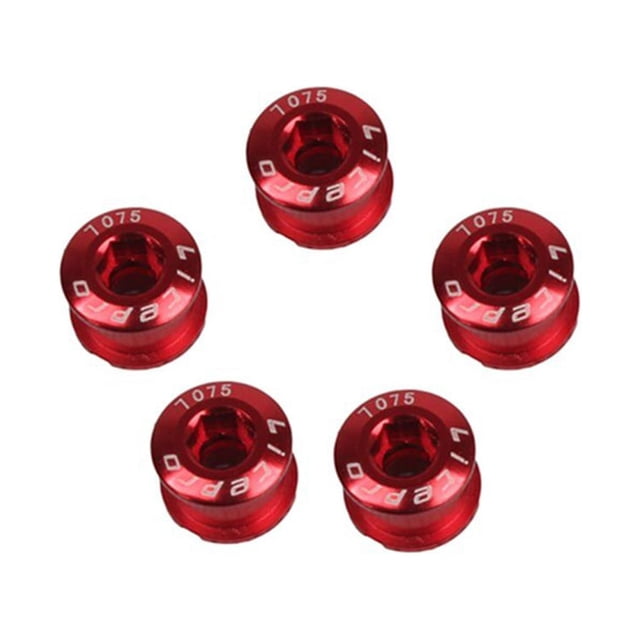 Xingzhi Pack de 5 VTT Simple Vitesse Roue Fixation Vélo en Alliage d'Aluminium Vilebrequin Vis Pièces de Rechange Rouge