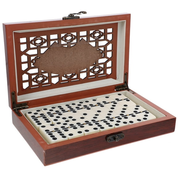 HEALEEP Professional Dominoes Set Simple Design Brown 1 Set Entertainment Adults
