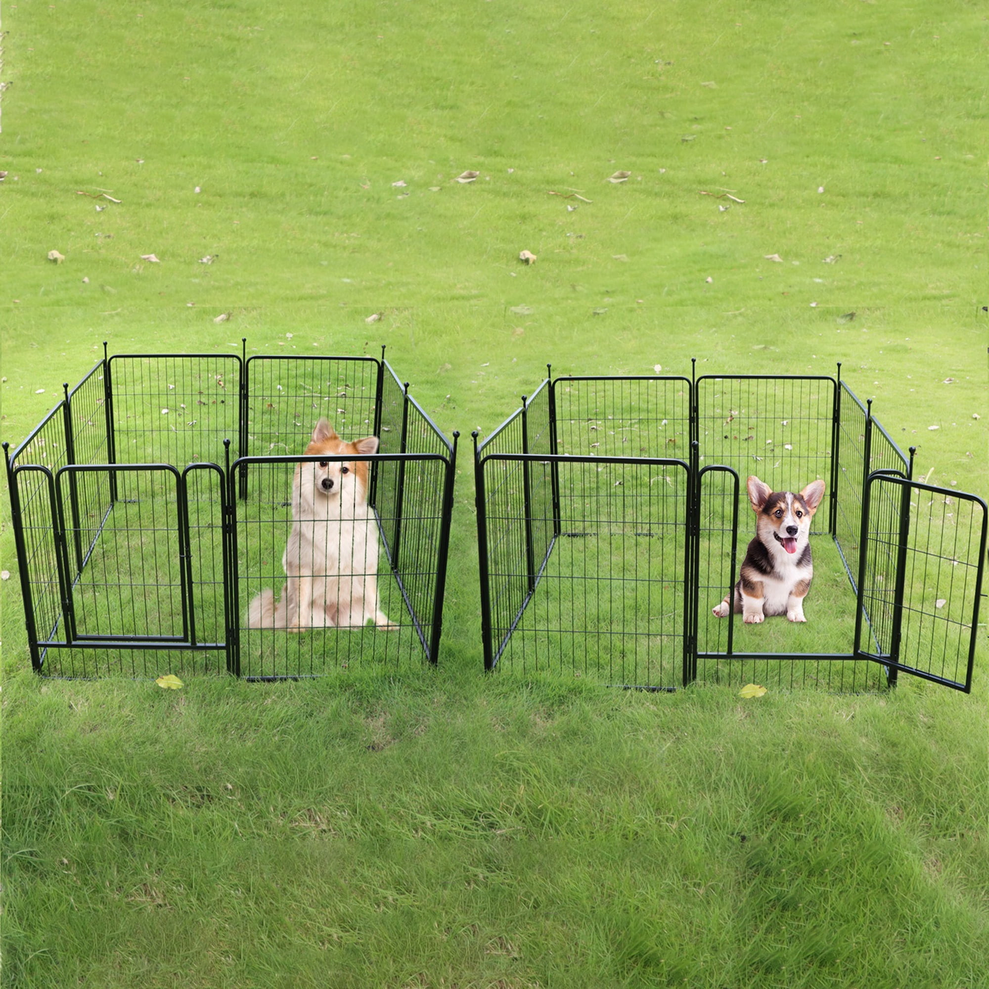 Pefilos 24 Panels Dog Playpen 40"x32" Pet Puppy Playpen for Medium Small Dogs Outdoor Exercise Pen Metal Indoor Dog Fence 3 Doors, Black Pefilos 24 Panels Dog Playpen 40"x32" Pet Puppy Playpen for Medium Small Dogs Outdoor Exercise Pen Metal Indoor Dog Fence 3 Doors, Black