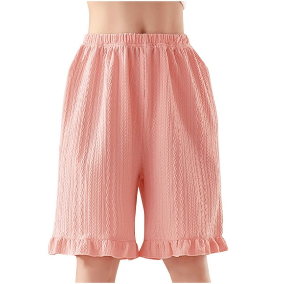 Odeerbi 3-14 Años Niñas Bermudas de Pantalones Cortos de Pijama de Algodón Pantalones Cortos de Pijama Con Volantes Pantalones Cortos de Elásticos Pantalones Cortos Deportivoses