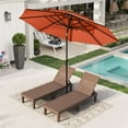thumbnail image 3 of Alpha Joy 10ft 3 Tier Auto-tilt Outdoor Patio Umbrella Beach Garden Double Vented Table Umbrella with Push Button Tilt and Crank, Orange Red, 3 of 9