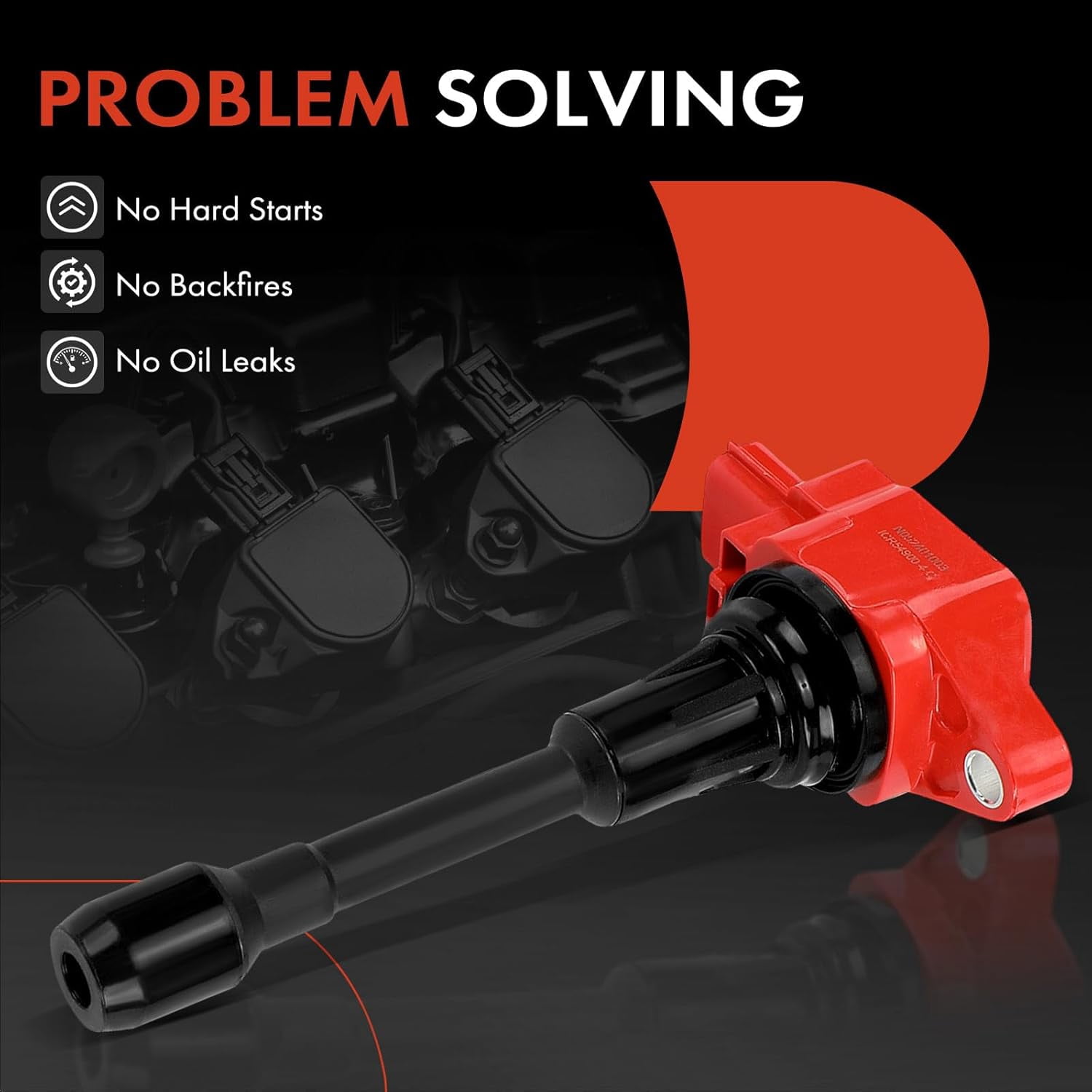 A-Premium (Red) Engine Ignition Coil Pack Compatible with Nissan Altima, Rogue, Sentra, Versa, Frontier, Pathfinder, Cube & Infiniti QX60, M56, QX70, Q70, FX50, Q70L & Suzuki Equator, 4-PC Set