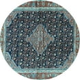 thumbnail image 1 of Ahgly Company Indoor Round Medallion Light Blue Traditional Area Rugs, 7' Round, 1 of 4