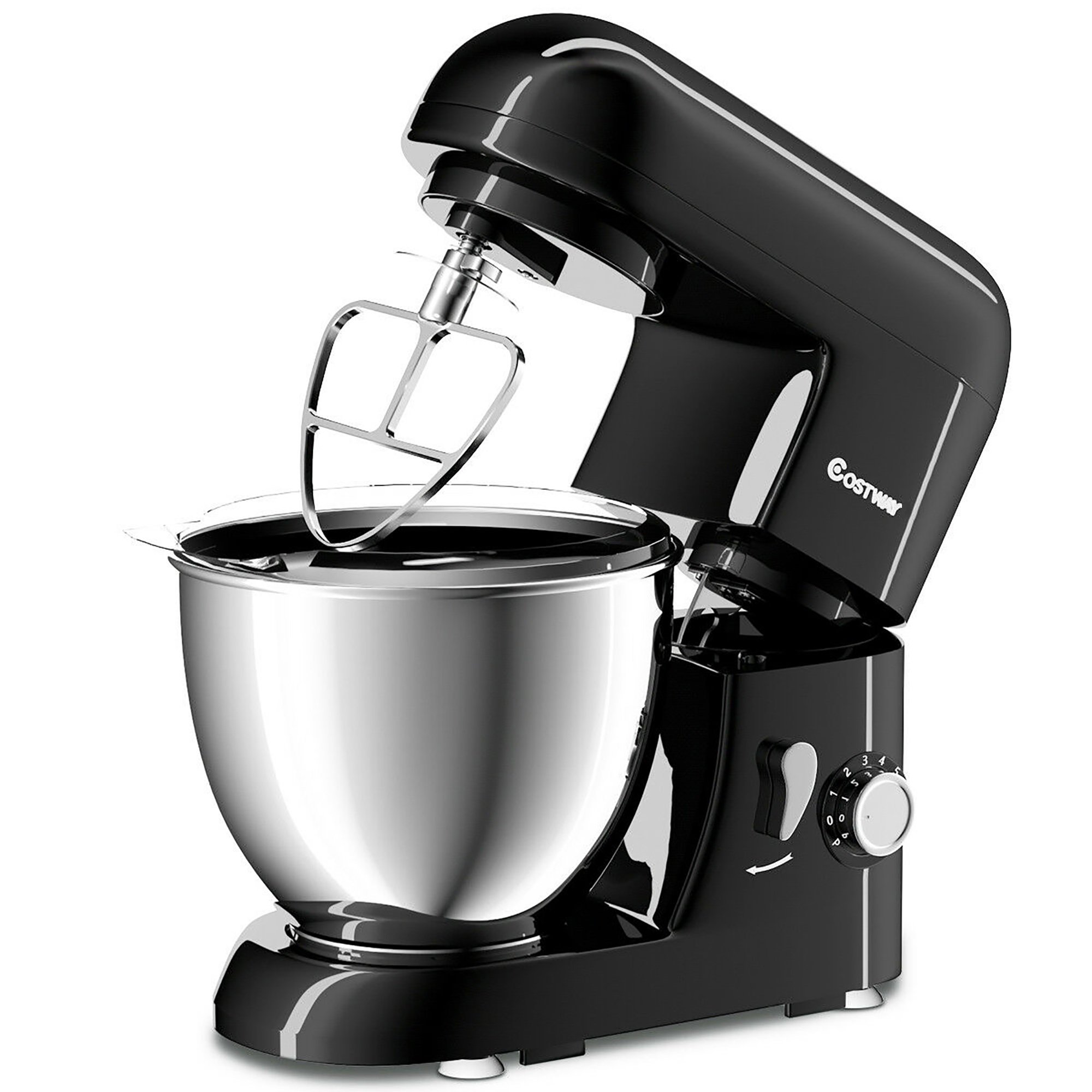 Costway Electric Food Stand Mixer 6 Speed 4.3Qt 550W Tilt-Head Stainless Steel Bowl New - image 5 of 9