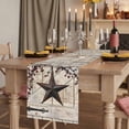 thumbnail image 2 of Table Runners 72 Inches Long Dress Scarves, Texas Star Vintage Farmhouse Kitchen/Dining Table Runner, Coffee Tablerunners, Brown Retro Berry Beige Wooden Branches 18x72 Inch, 2 of 9