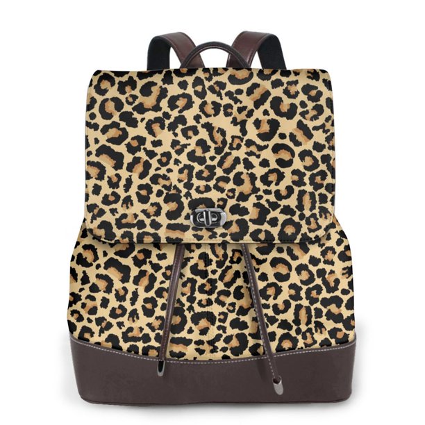 Fotbe Leopard Print Mochila Bolso con Estampado para Mujer, Mochila Antirrobo de Nylon Impermeable, Bolsa Ligera de Hombro