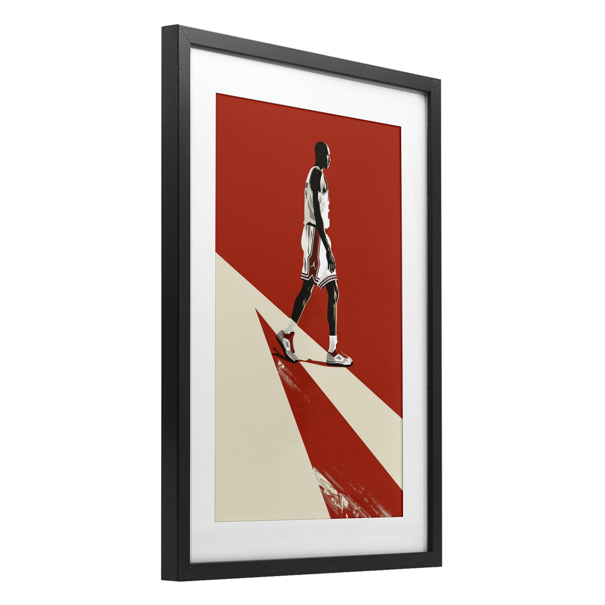 Stupell Industries Retro Basketball Legend Black Framed Print Under Glass, design by Ray Powers
