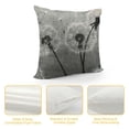 thumbnail image 4 of Dandelion Linen Throw Pillow Case Black and White Pillow Cushion Cover Home Sofa Decorative, 4 of 5