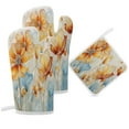 thumbnail image 6 of Abstract Flowers Heat Resistant Microwave Oven Gloves Set for BBQ Baking Grilling,Baking Gifts Cooks for Women,Housewarming Gifts for New Home, 6 of 6