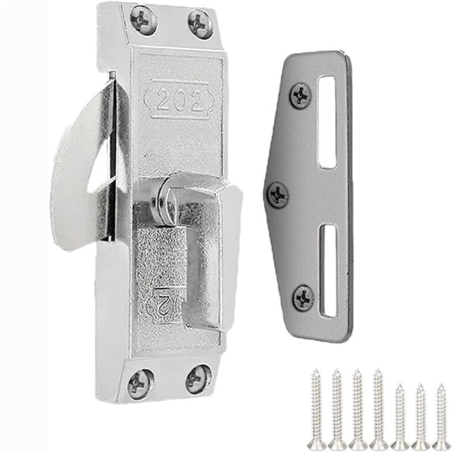 Birdeem Sliding Barn Door Hook Lock, 180 Degree Rotating Latch for Sliding Doors, Aluminum Alloy Barn Door Latch for Bedroom Closet and Cabinet, Easy Mount Left or Right Side