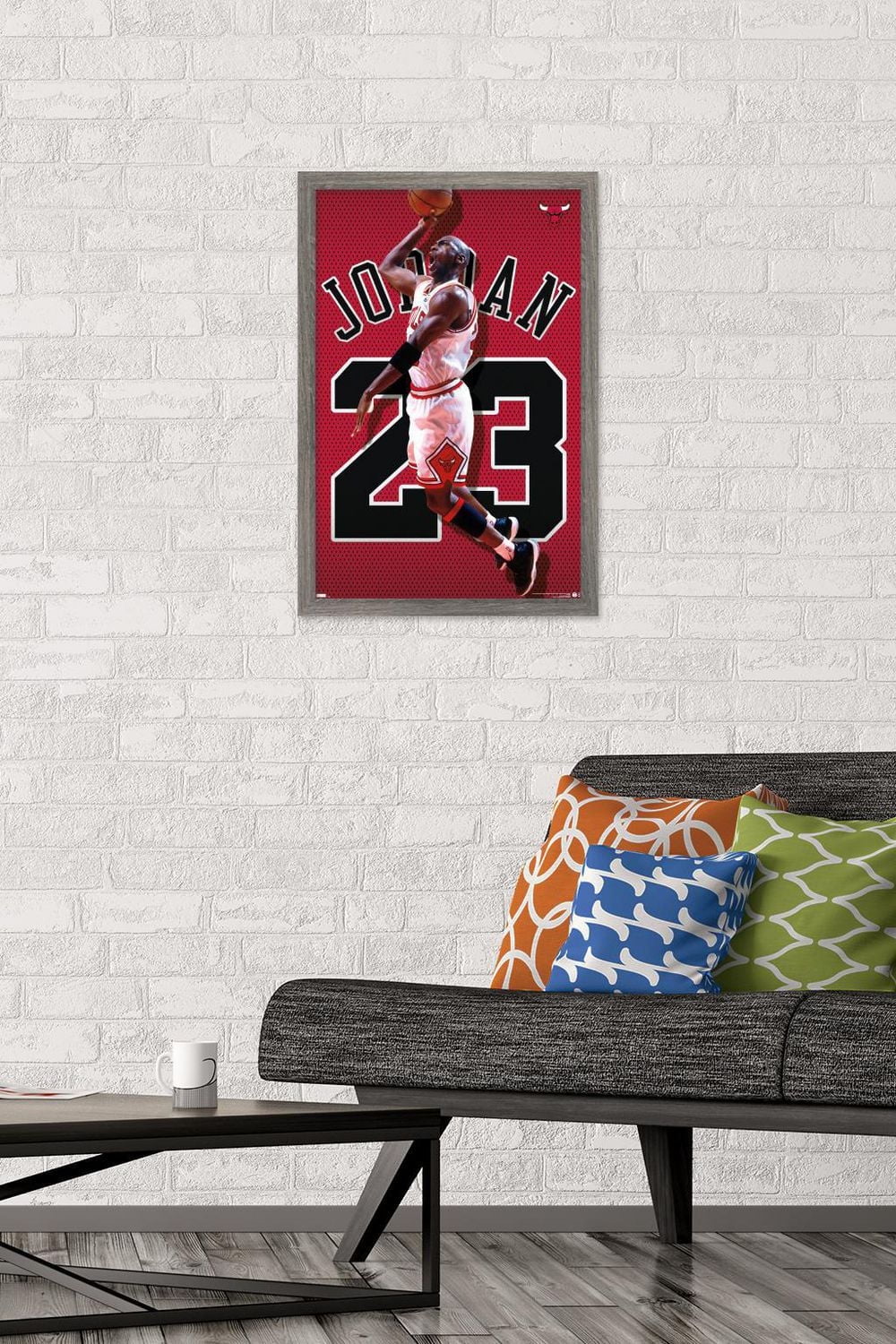 Michael Jordan - Jersey Wall Poster, 22.375" x 34" Framed