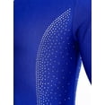 thumbnail image 4 of iixpin Men Rhinestones Dance Leotard Unitard Ballet Tango Cha Cha Dance Class Practice Blue L, 4 of 7