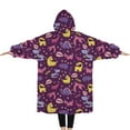 thumbnail image 2 of Oversized Wearable Blanket Hoodie,Purple Dinosaurs Dino Roar Pattern Sherpa Blanket Hoodie with Super Pockets,Super Warm Fuzzy Pullover for Women & Men, 2 of 6