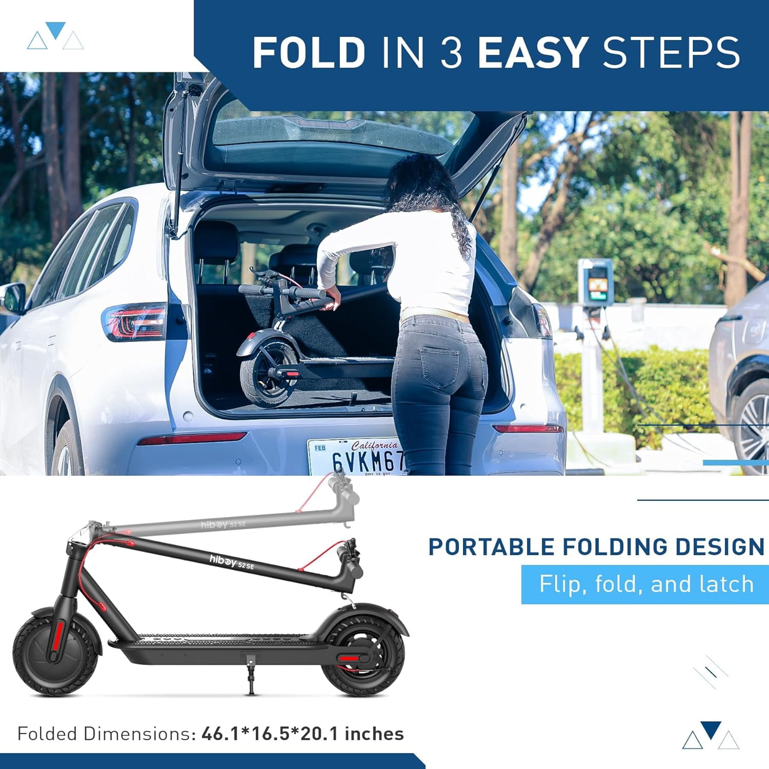 Hiboy Electric Scooter for Adults, 10" Larger Tires, 17 Miles Range, 19MPH Max Speed, 430W Peak Motor , Dual Brake System, Folding E-Scooter