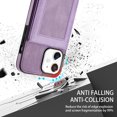thumbnail image 6 of Case for Apple iPhone 12, Premium PU Leather with Credit Card Holder Wallet Cover Stand RFID Blocking Cell Accessories for iPhone 12 6.1 inch Cases for Men Women - Purple, 6 of 6