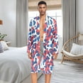 thumbnail image 5 of Dailycode Men Robe Lightweight Soft Bathrobes Kimono Nightgown Red Leopard, 5 of 6