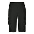 thumbnail image 4 of Summer Savings HOOMEUMY Men's Summer Lightweight Quick Dry Capri Hiking Pants with Pockets Stretch Relaxed Fit Outdoor Sports Shorts Black 12, 4 of 7
