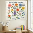 thumbnail image 4 of ViciArt Occupational Therapy Tapestry – 60"x90" White Polyester OT Office Wall Banner with Colorful Flower Educational Design, 4 of 4