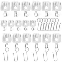 Amosfun curtain accessories 30 Pcs Curtain Gliders Plastic White for Dining Rooms