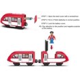 thumbnail image 3 of Red Motorized Train, Wooden Track, Battery Powered Train Toy for Toddlers, Magnetic Train Set, Electric Train for Kids 3 Years and Up, 3 of 4