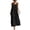 Black, variant on EliteGoogv Womens Maxi Dresses U Neck Sleeveless Backless Dresses For Women Pleated Side Pocket Summer Dresses Beach Vacation Wedding Guest Dresses Black