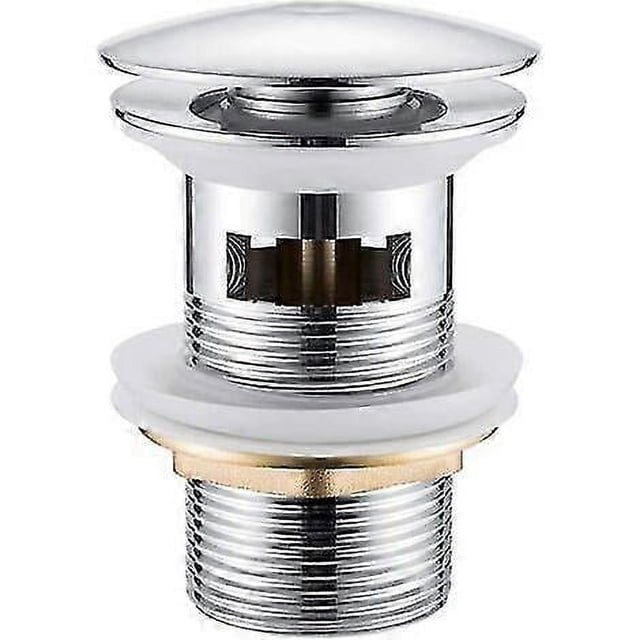 Tapón de desagüe universal para lavabo y fregadero, de latón, cromado y emergente, sin rebosadero.