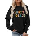 thumbnail image 1 of Zhanying Chandail en Molleton Noir pour Femmes Col Rond Chandail à Capuche Chemises Coupe Ample Manches Longues Tops d'Automne Pulls Basiques, 1 of 5