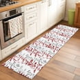 thumbnail image 2 of 2'x6' Rug Runners for Hallways Kitchen, Red Grey Botanical Non Slip Entryway Beside Floor Carpet Runner, Spring Floral Summer Farmhouse Washable Laundry Room Bedroom Throw Rugs Mat for Family Pet, 2 of 8