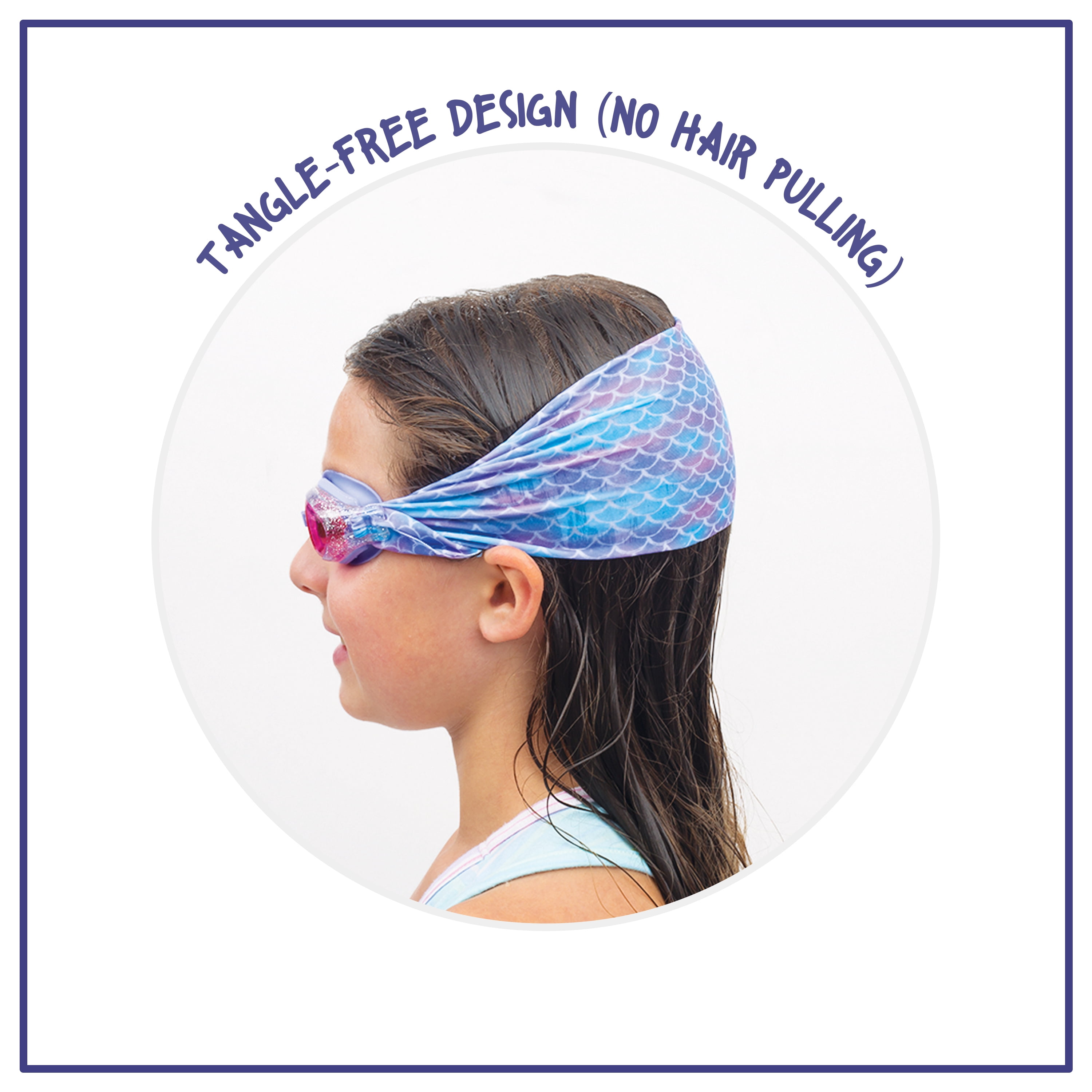 EyePop Mermaid Fabric Strap Goggles for Children, Blue/Purple Unisex, One Size Fits Most