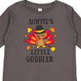 thumbnail image 4 of Inktastic Aunties Little Gobbler with Turkey and Leaves Boys or Girls Long Sleeve Toddler T-Shirt, 4 of 5