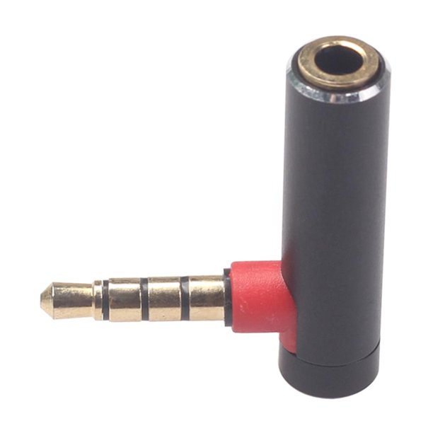Adaptador , adaptadores de auriculares estéreo de ángulo de 90 degree de 3,5 mm Negro shamjiam Adaptador de auriculares