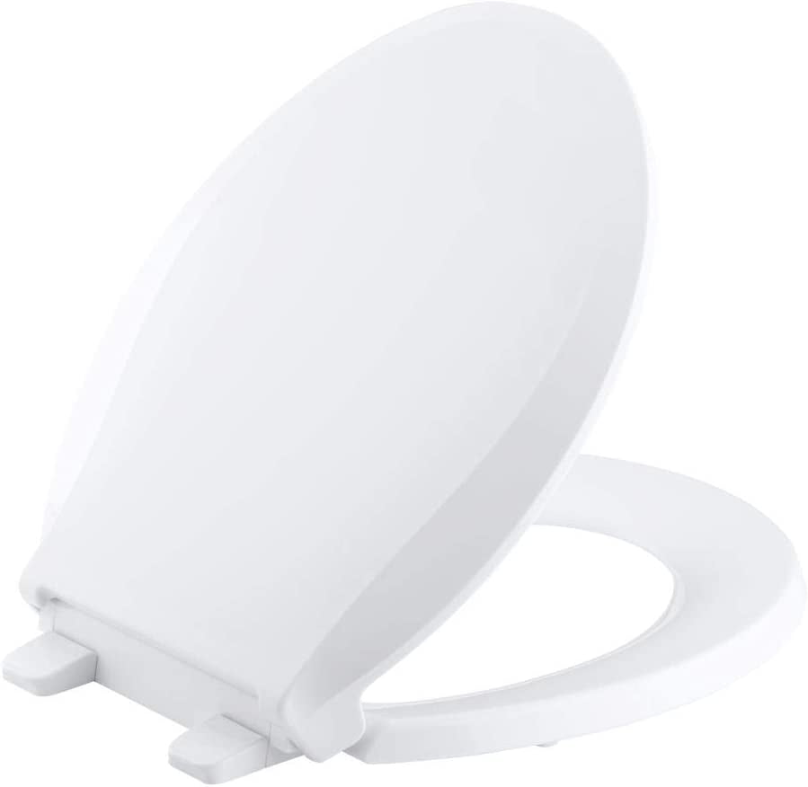 Kohler Cachet Slow Close Round White Plastic Toilet Seat