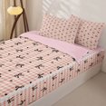 thumbnail image 3 of Homewish Black Bowknot Zipper Full Size Comforter Sets with Fitted Sheet and 2 Pillowcases For Girls,Cute Bows Kawaii Loves Print Zipper Bedding Set,Reversible,4-Piece, 3 of 7