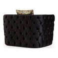 thumbnail image 2 of Naomi Button Tufted Chair Finished with Velvet Fabric and Gold Accent in Black, 2 of 5