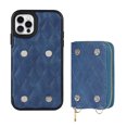thumbnail image 4 of Allytech Crossbody Wallet Case for iPhone 12 Pro Max,  Zipper Purse Case with Card Holder Kickstand Detachable Lanyard Strap , for iPhone 12 Pro Max 6.7 inch,Blue, 4 of 6