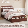 thumbnail image 4 of Twin Size Sturdy Wooden Platform Bed Frame with Storage Headboard and Footboard – Strong Slats, No Box Spring Needed, Easy Assembly – Ideal Bedroom Furniture, Red, 4 of 7