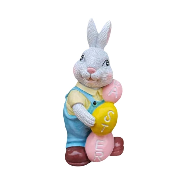 Xihbxyly Escultura de Conejo de Pascua, Decoración de Jardín de Resina, Divertido Adorno para El Hogar, Colores Vibrantes, Material Resistente a La Intemperie, Ideal para Jardín, Patio, Interiores, R