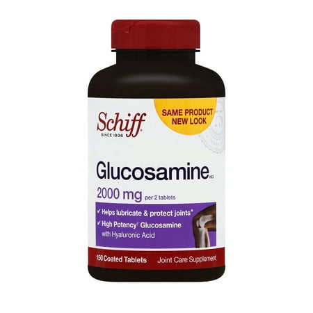 Schiff ® Glucosamine 2000mg HCI Supplément Joint Care comprimés enrobés 150 Bouteille ct